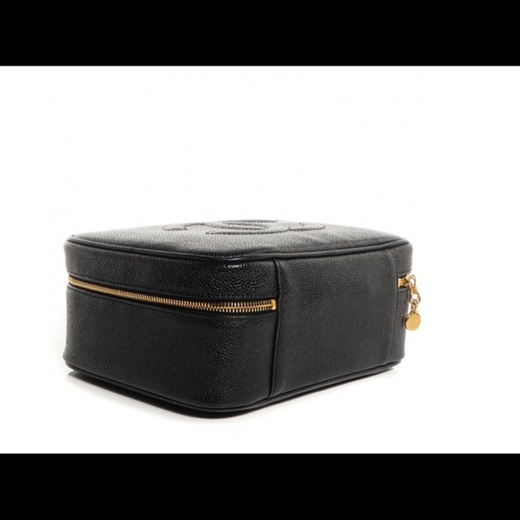 Vintage Chanel black caviar CC VANITY cosmetic bag - Picture 6 of 8